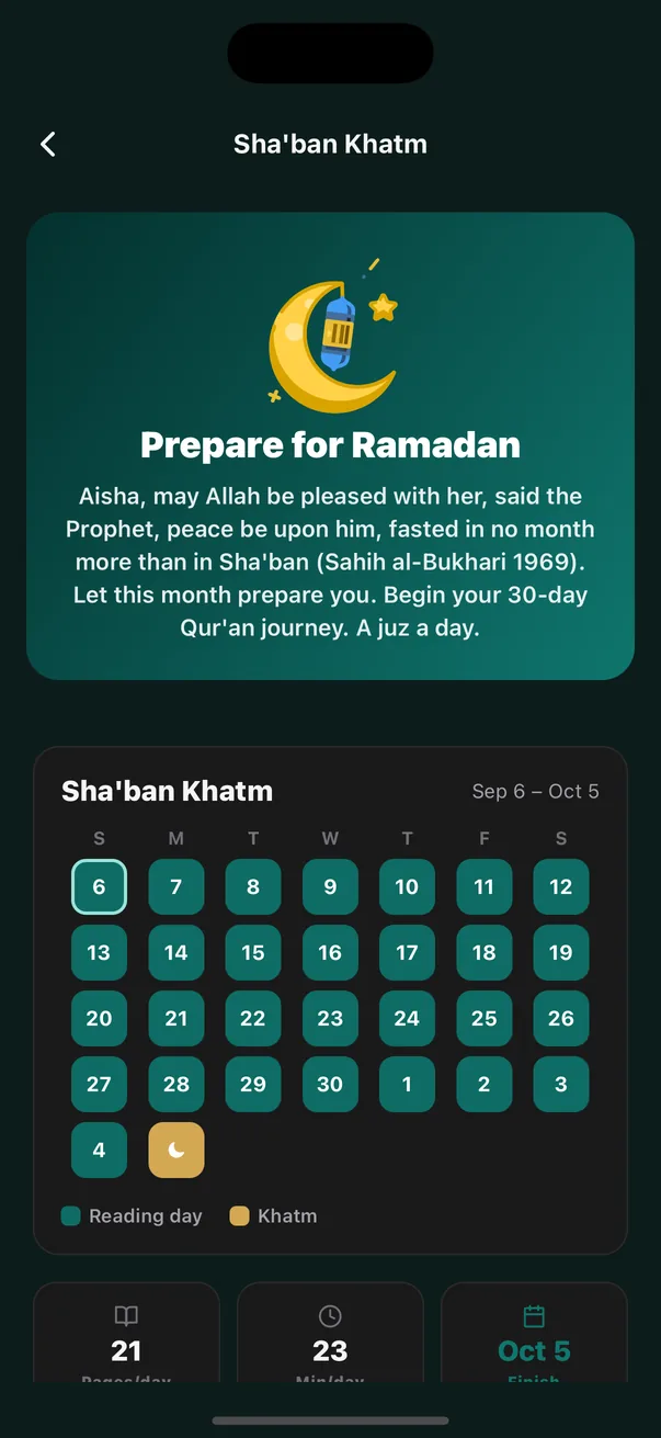 Skrin mula khatam Syaaban.